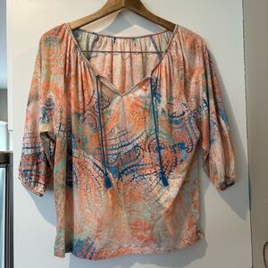 Lauren Ralph Lauren cotton 3/4 sleeve blouse size Petite Medium as new!